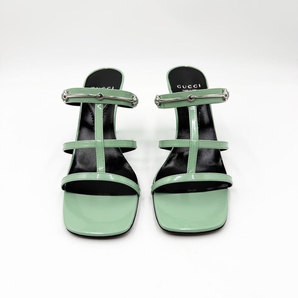 Gucci Horsebit Regent Slim Sandals Patent Leather Strappy Heels - Picture 3 of 12